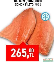 BALIK YE/KUZUOĞLU SOMON FİLETO 400 G fiyat ve kampanya bilgisi